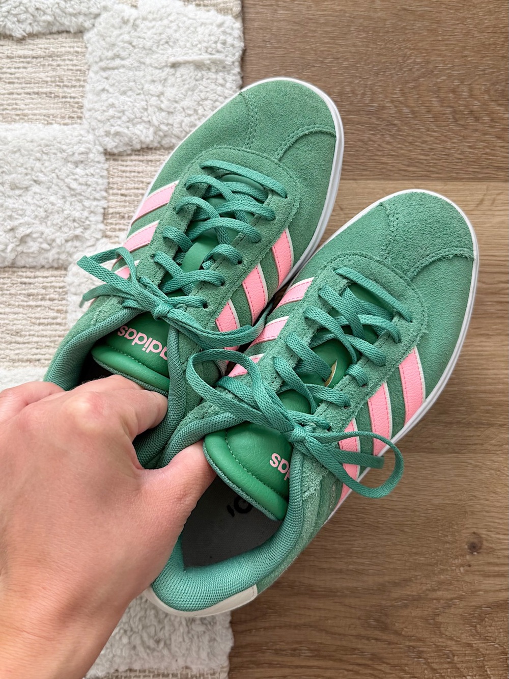 Adidas VL Court Bold Platform Sneaker in Green/Pink Colorway - Picture 3 of 9